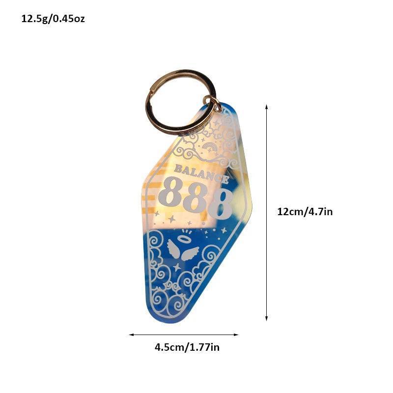 angel number holographic hotel key chains - basil boutique