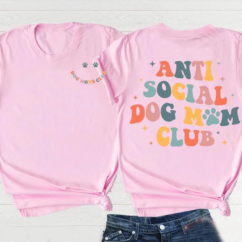 anti-social dog mom club t-shirt - basil boutique