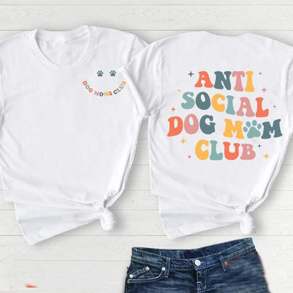 anti-social dog mom club t-shirt - basil boutique