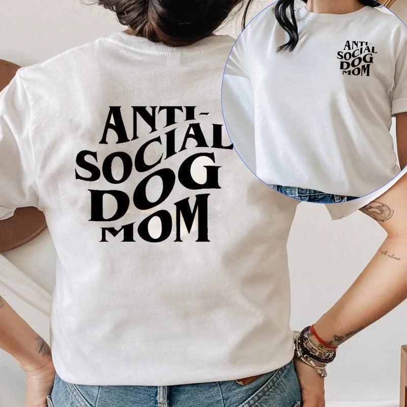 anti-social dog mom t-shirt - basil boutique