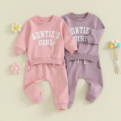 auntie's girl kids outfit - basil boutique