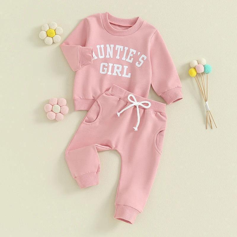 auntie's girl kids outfit - basil boutique