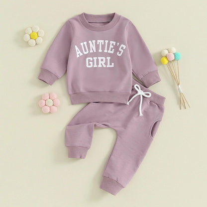 auntie's girl kids outfit - basil boutique