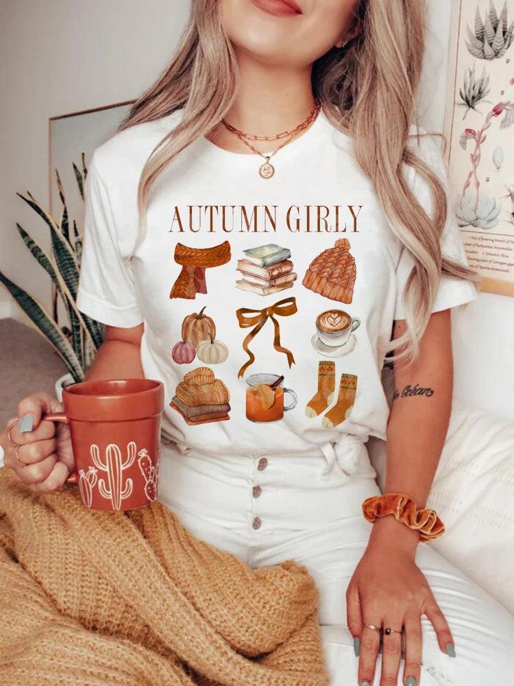 autumn girly t-shirt - basil boutique