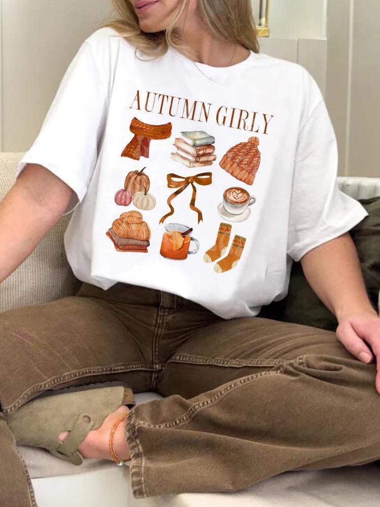 autumn girly t-shirt - basil boutique