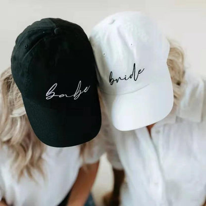 babe + bride embroidered baseball hats - basil boutique