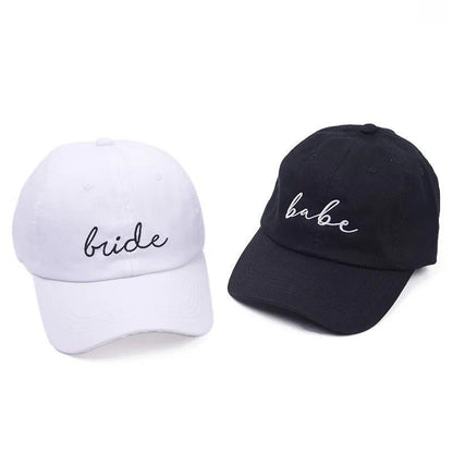 babe + bride embroidered baseball hats - basil boutique