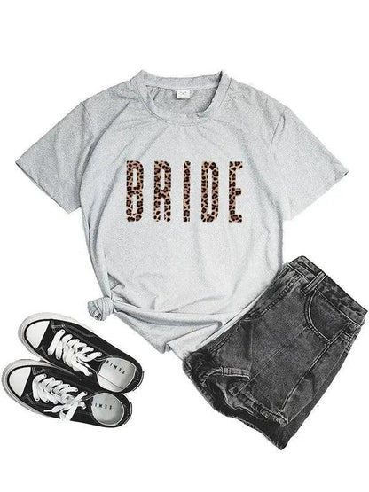 babe + bride leopard caps t-shirts - basil boutique