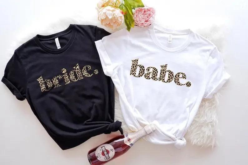 babe + bride leopard t-shirts - basil boutique