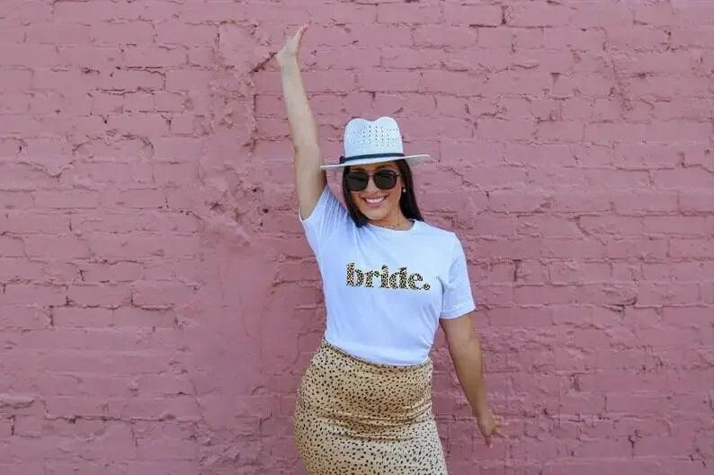 babe + bride leopard t-shirts - basil boutique