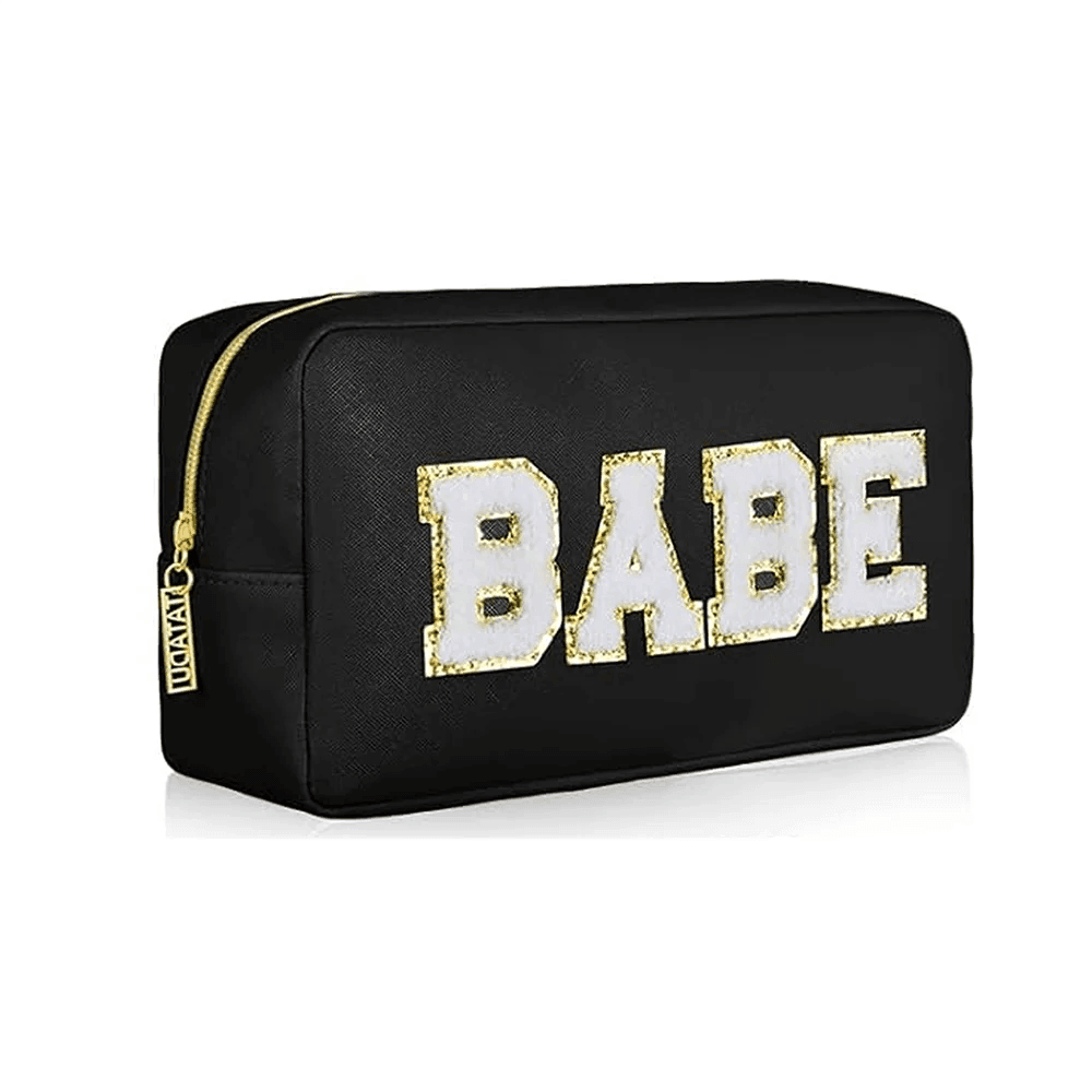 babe + bride patch cosmetic bags - basil boutique