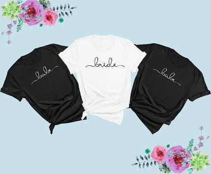 babe + bride script t-shirts - basil boutique