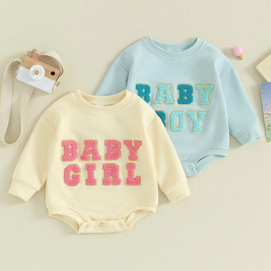 baby boy + girl fuzzy onesie - basil boutique