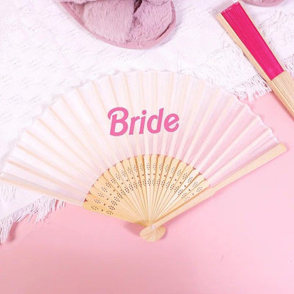 barbie babe + bride hand fan - basil boutique