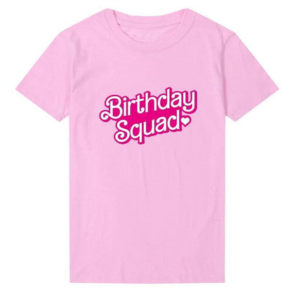 barbie birthday squad t-shirts - basil boutique