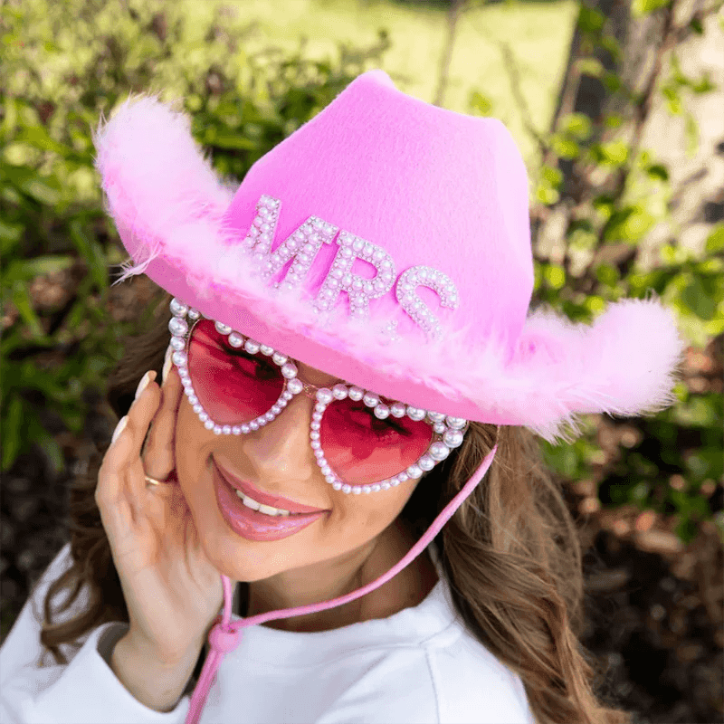 barbie bride + mrs. cowgirl hats - basil boutique