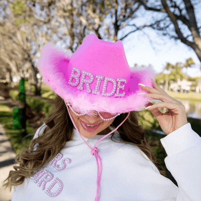 barbie bride + mrs. cowgirl hats - basil boutique