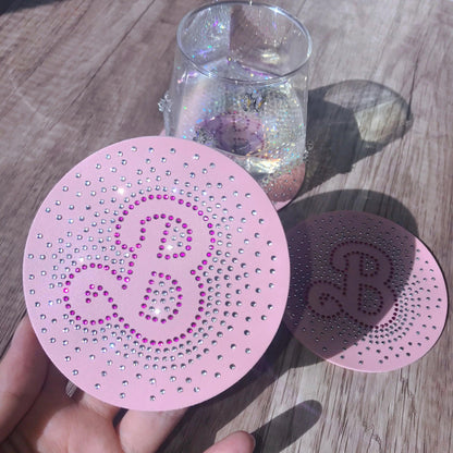 barbie rhinestone coasters - basil boutique