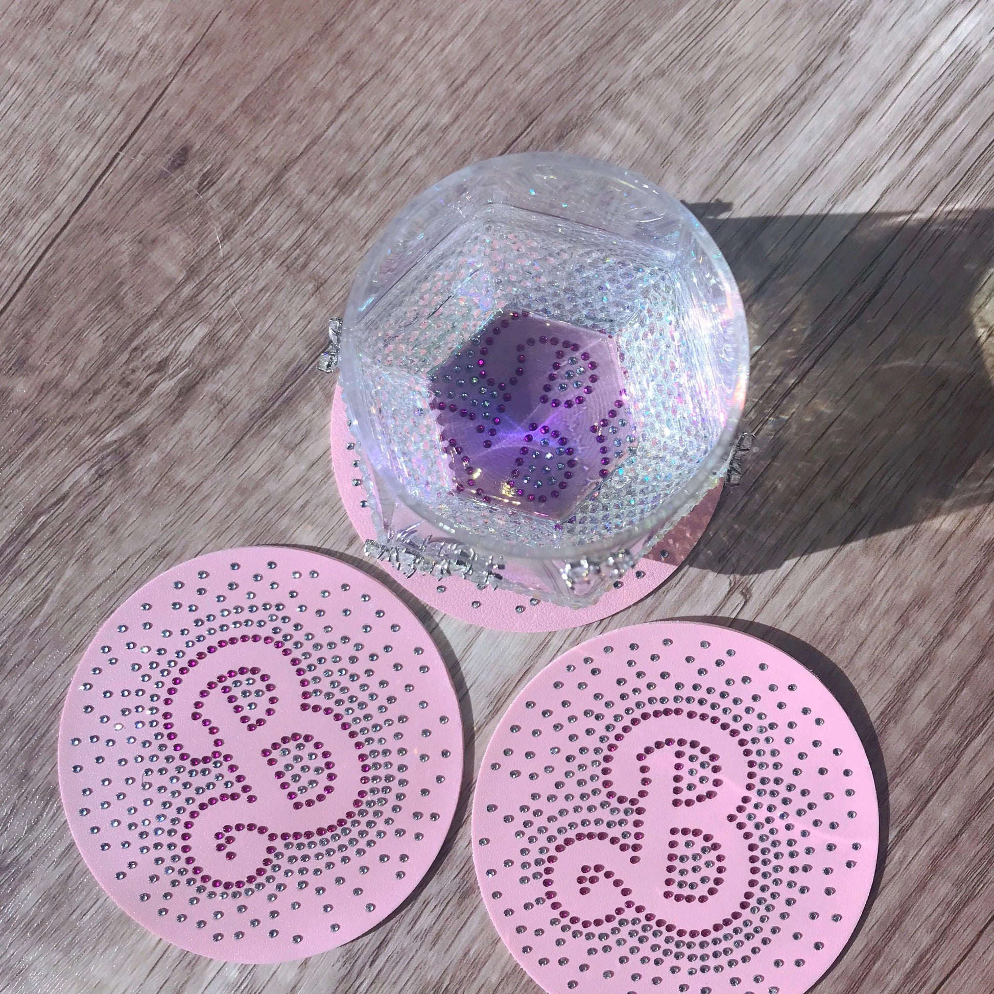 barbie rhinestone coasters - basil boutique