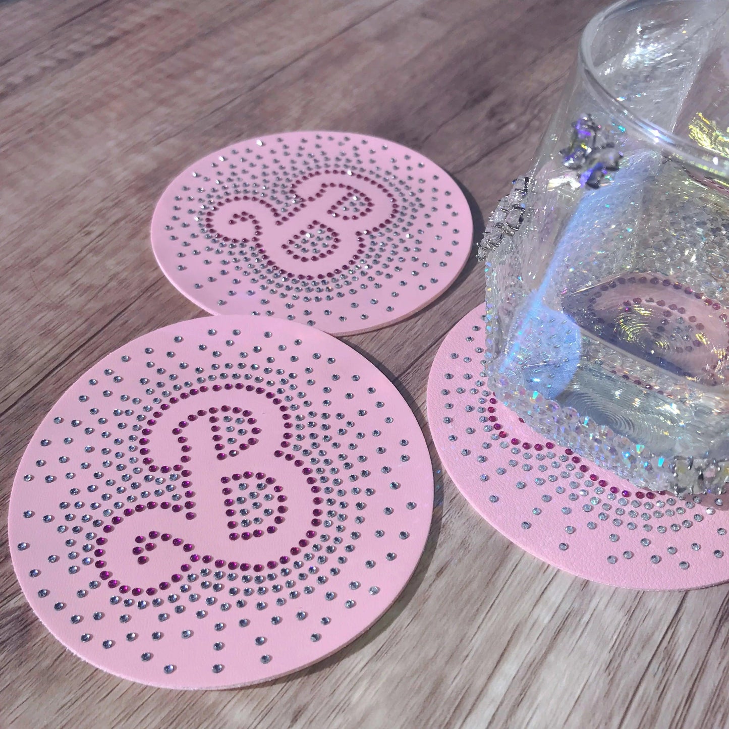 barbie rhinestone coasters - basil boutique