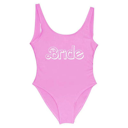 barbie team bride one-piece swimsuits - basil boutique