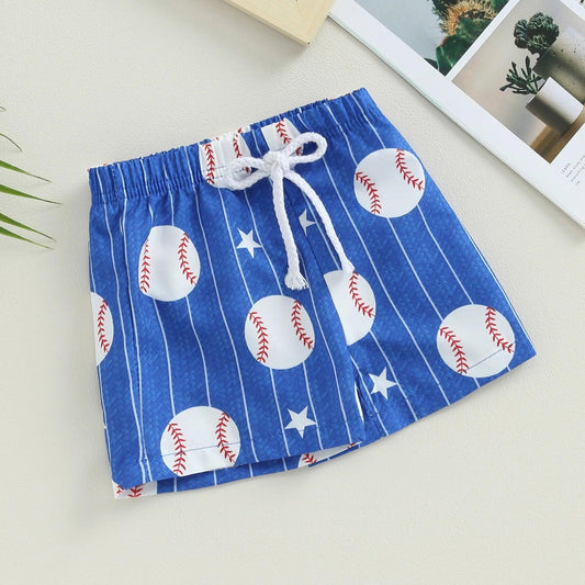 baseball kids swim trunks - basil boutique