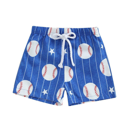 baseball kids swim trunks - basil boutique