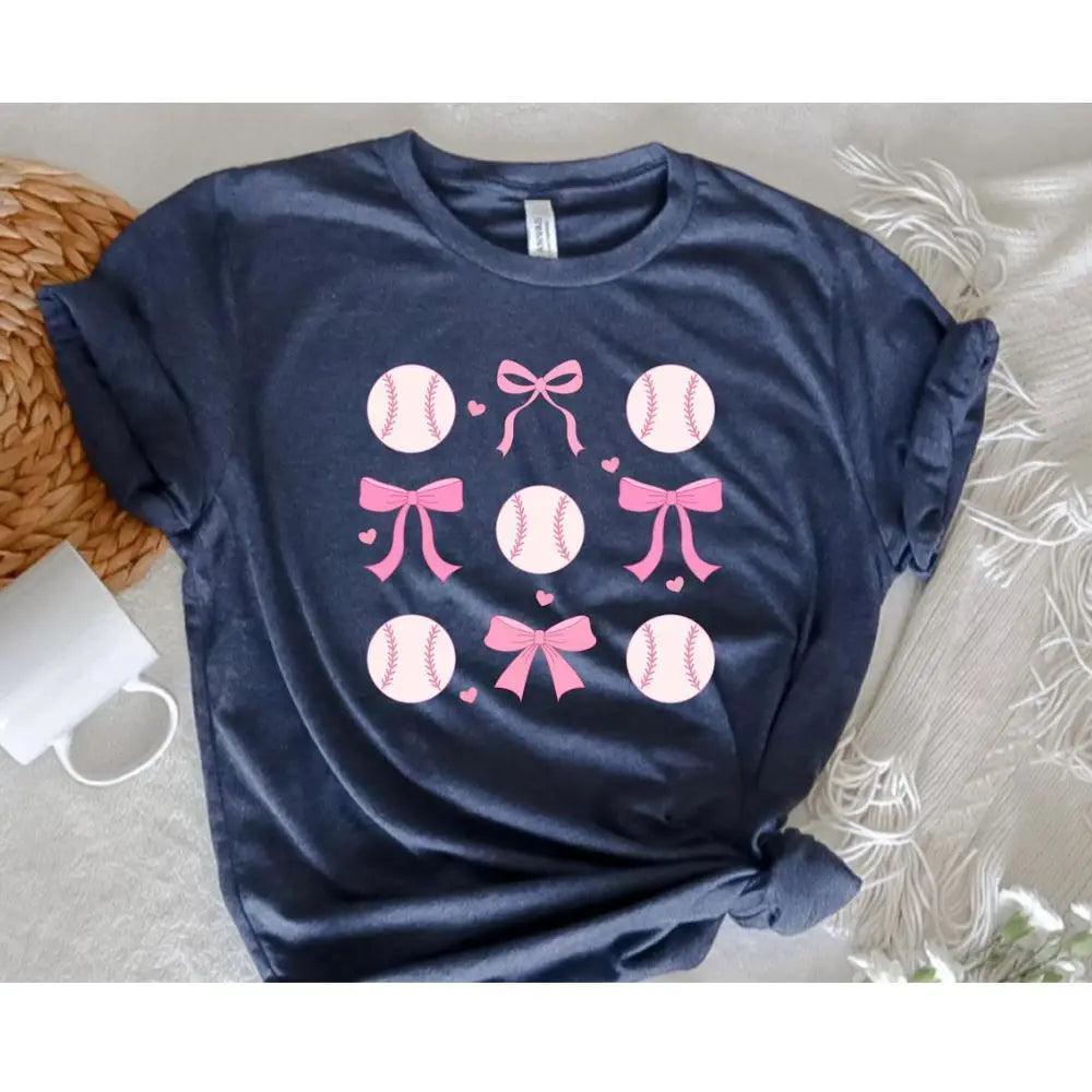 baseballs and bows t-shirt - basil boutique