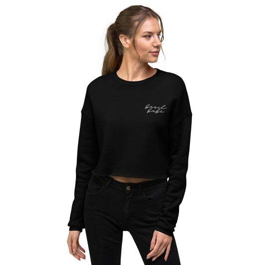 basil babe embroidered crop sweatshirt - basil boutique