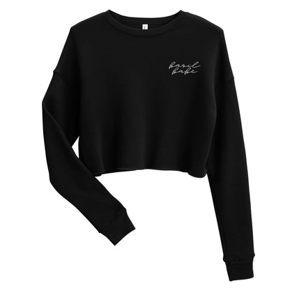 basil babe embroidered crop sweatshirt - basil boutique