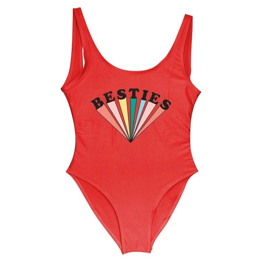 bestie + wifey starburst one-piece swimsuit - basil boutique