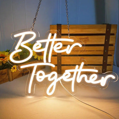 better together + bride-to-be neon sign - basil boutique