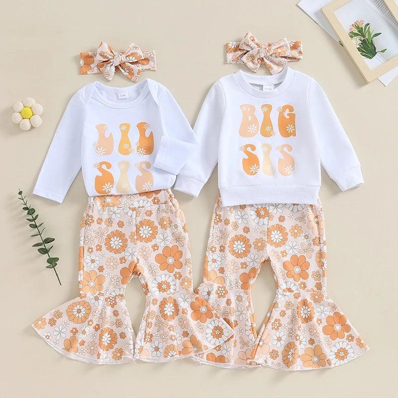 big + lil sis groovy matching set - basil boutique