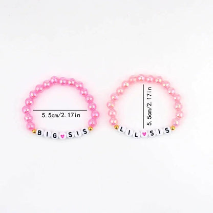 big + lil sis pink bracelets - basil boutique