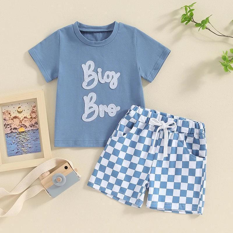 big + little bro checkered matching set - basil boutique