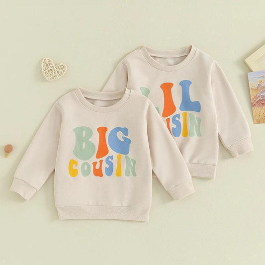 big + little cousin matching sweatshirts - basil boutique