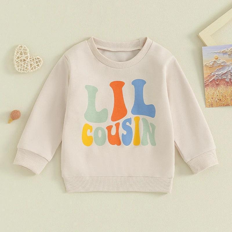 2023-08-22 Lioraitiin 0-5Y Sisters Brother Matching Outfits Toddler Baby Letter Print Long Sleeve Crewneck Sweatshirt Clothes - basil boutique