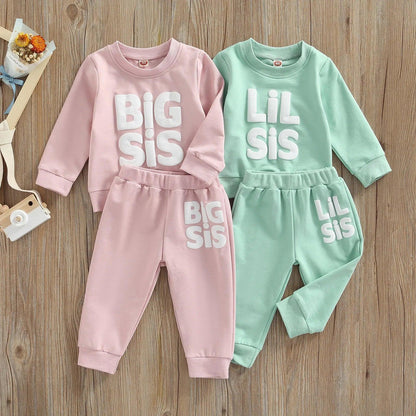 big + little sis long sleeve matching set - basil boutique