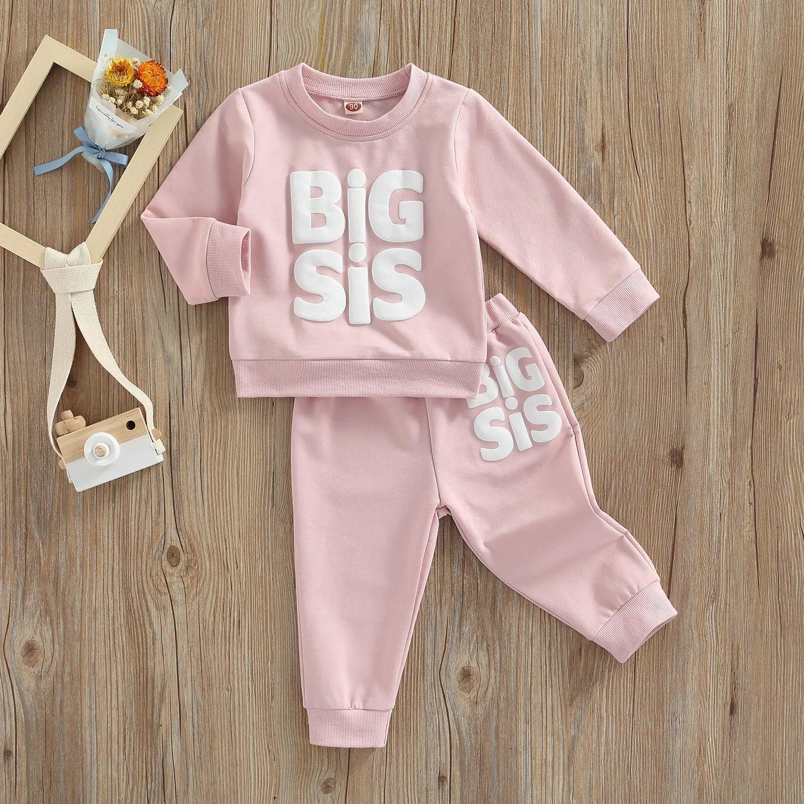 big + little sis long sleeve matching set - basil boutique