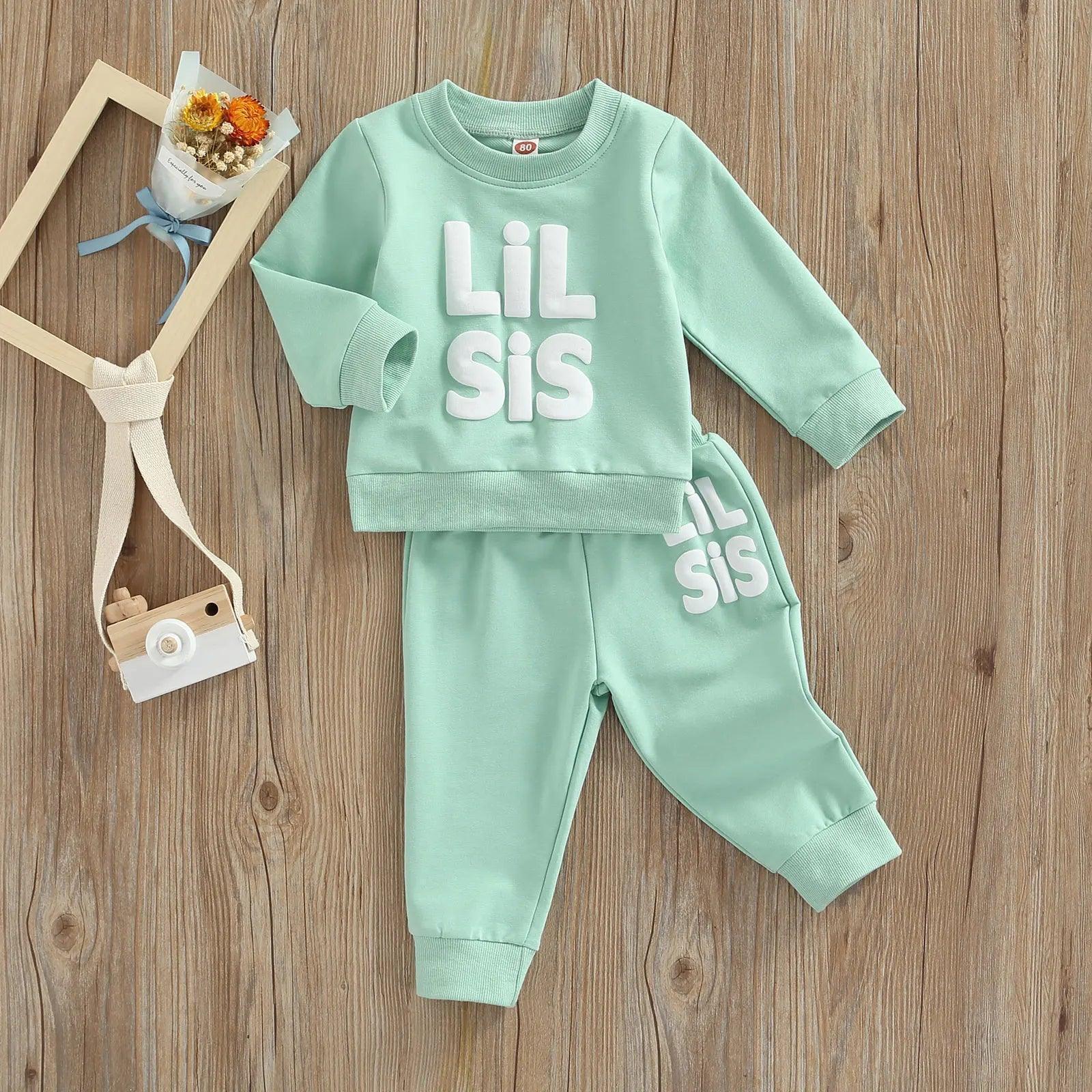 big + little sis long sleeve matching set - basil boutique