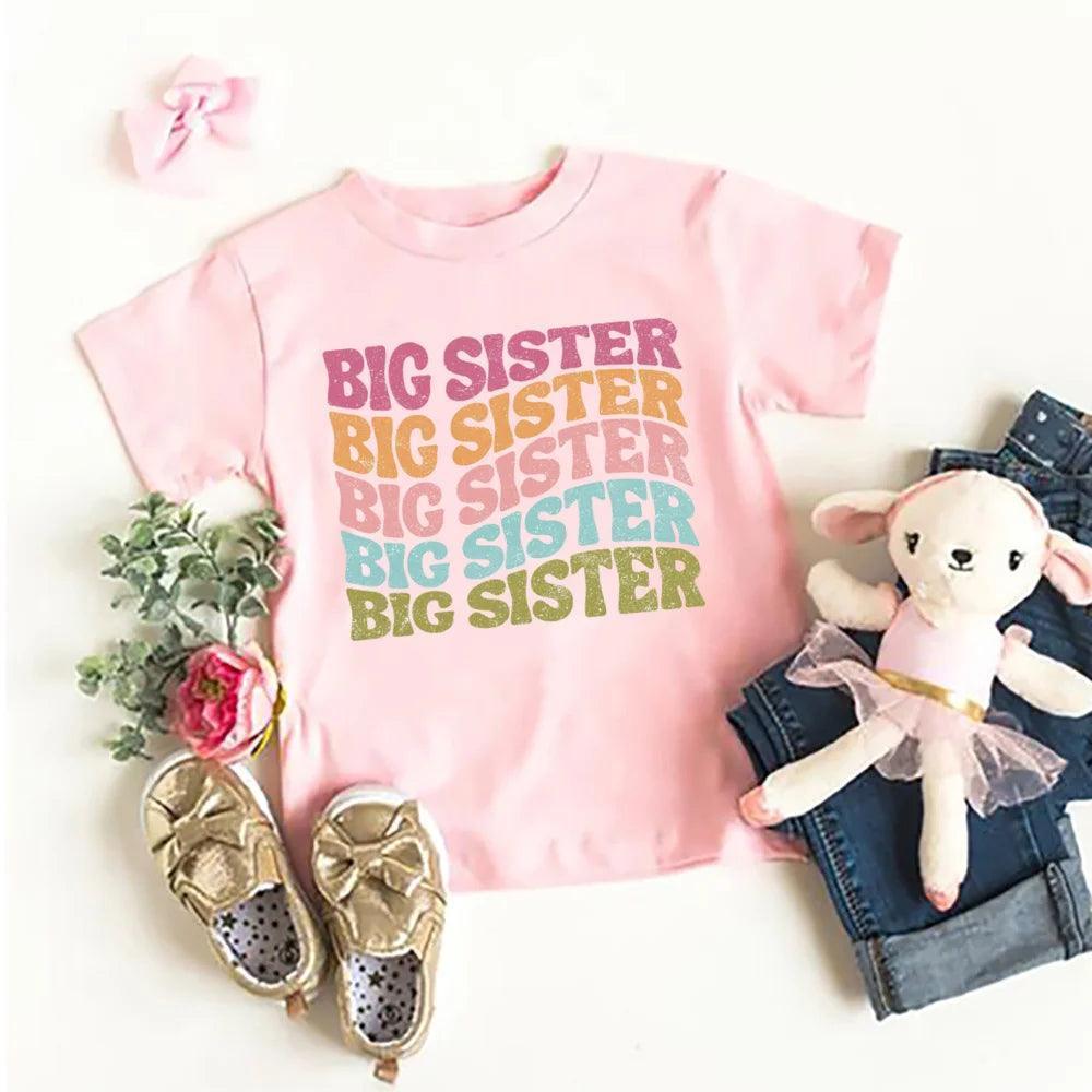 big + little sister and brother matching t-shirts - basil boutique