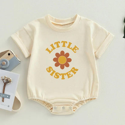 big + little sister flower power matching set - basil boutique