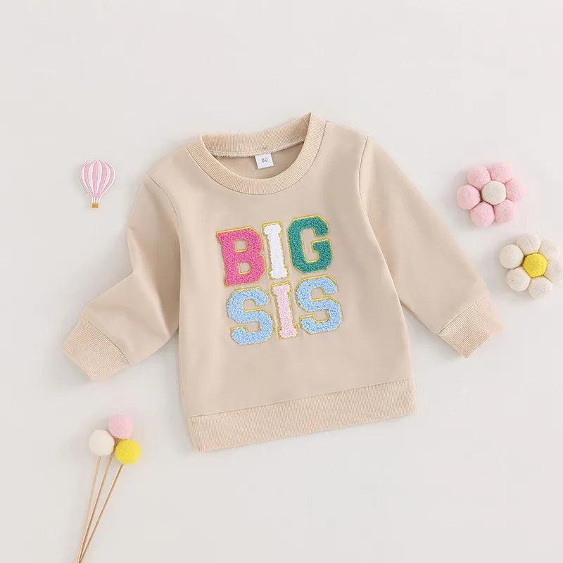 big sis patch kids crew sweatshirt - basil boutique