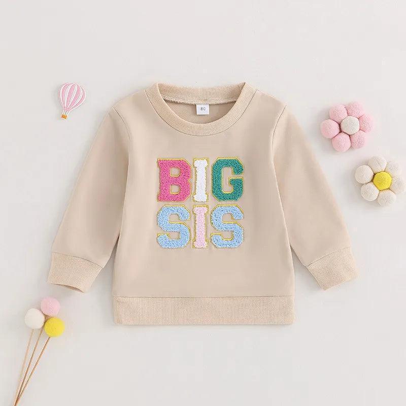 big sis patch kids crew sweatshirt - basil boutique