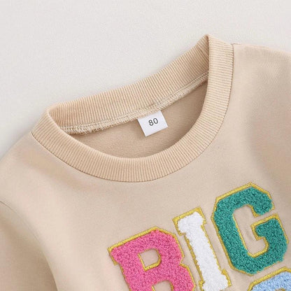 big sis patch kids crew sweatshirt - basil boutique