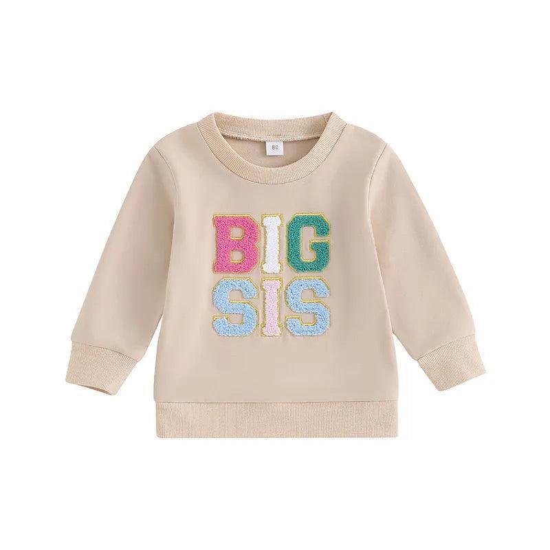 big sis patch kids crew sweatshirt - basil boutique