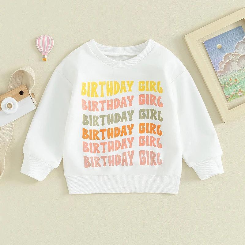 birthday boy + girl kids crew sweatshirt - basil boutique