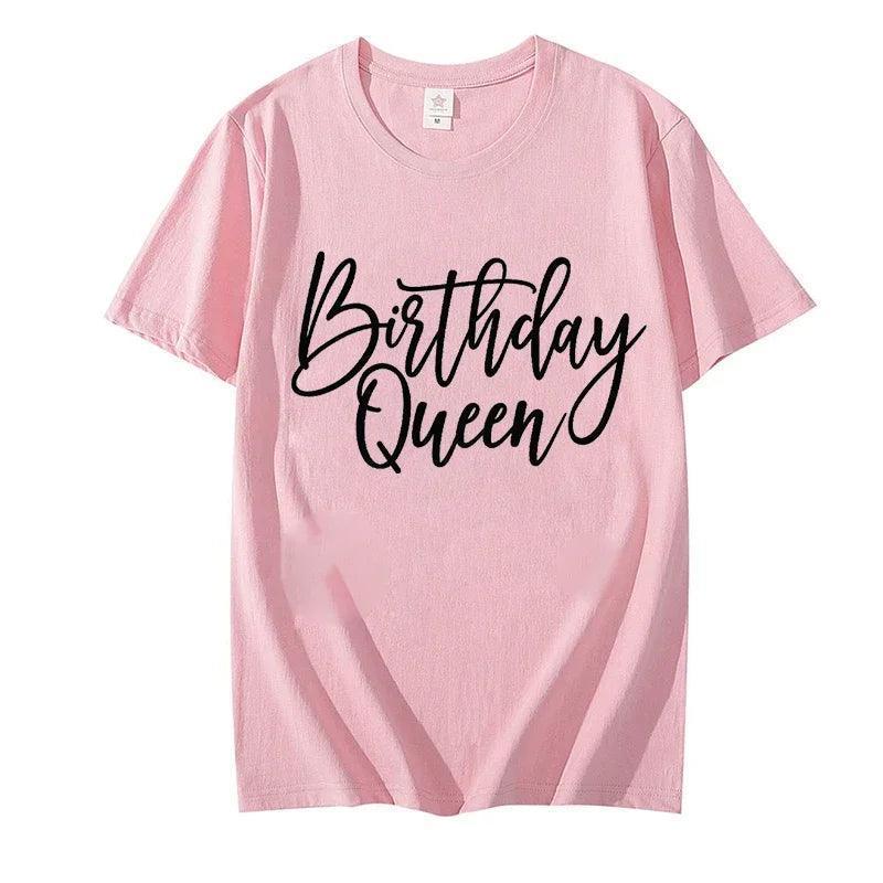 birthday crew, queen + squad t-shirts - basil boutique