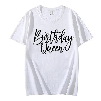 birthday crew, queen + squad t-shirts - basil boutique