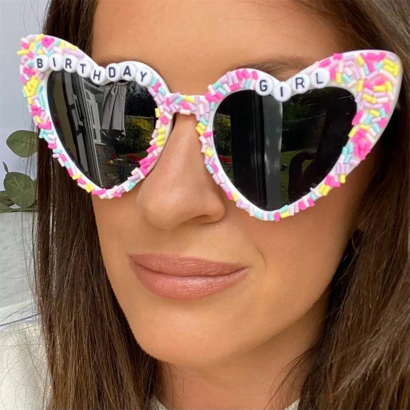 birthday girl sprinkle heart sunglasses - basil boutique